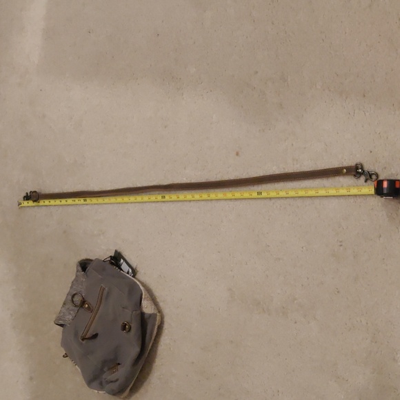 MYRA BAG - Crossbody/backpcCanvas Cowhide Med Shoulder Bag, Gray Brown and Beige - Picture 7 of 12